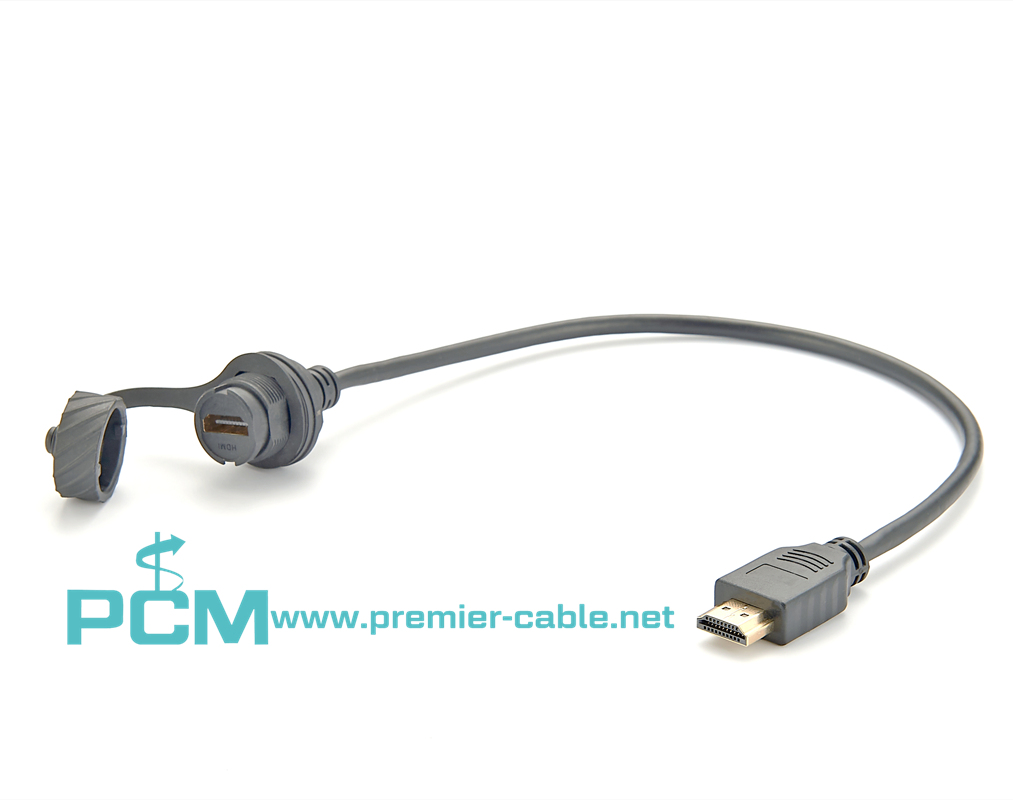 IP67 Waterproof Panel Mount HDMI Extension Cable
